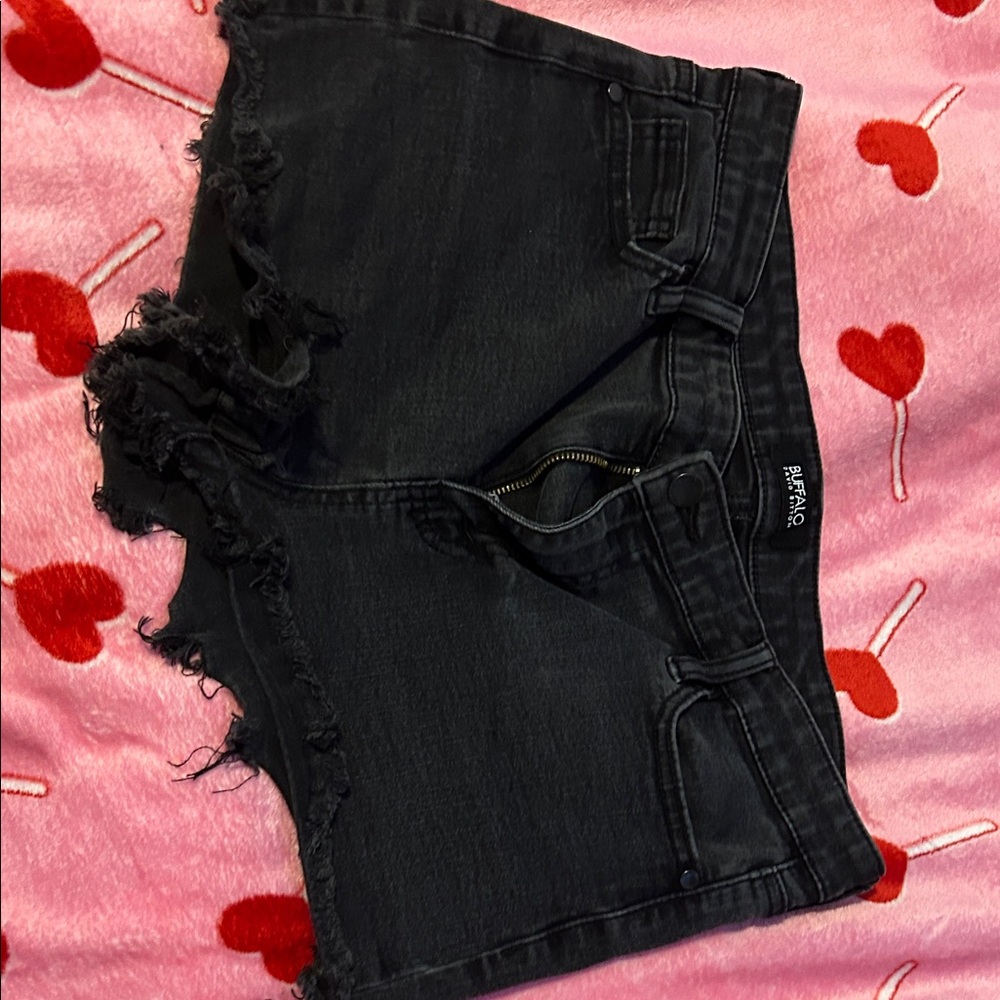 Banana Republic Black Frayed Denim Shorts